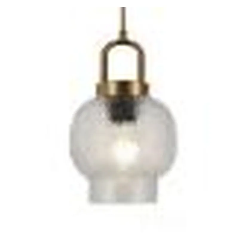 Pendente de Vidro Transparente e Metal Bronze 1 Lâmpada E27 16x35cm - Sindora DCD04055