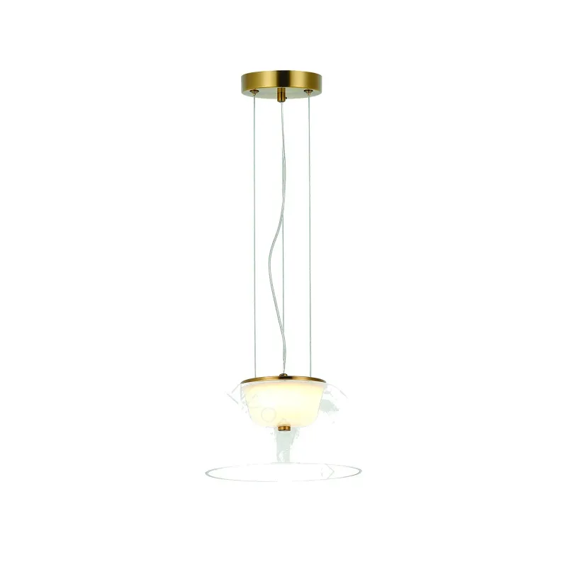 Pendente LED de Vidro Transparente e Metal Bronze 12W 22x13cm - Sindora DCD04068