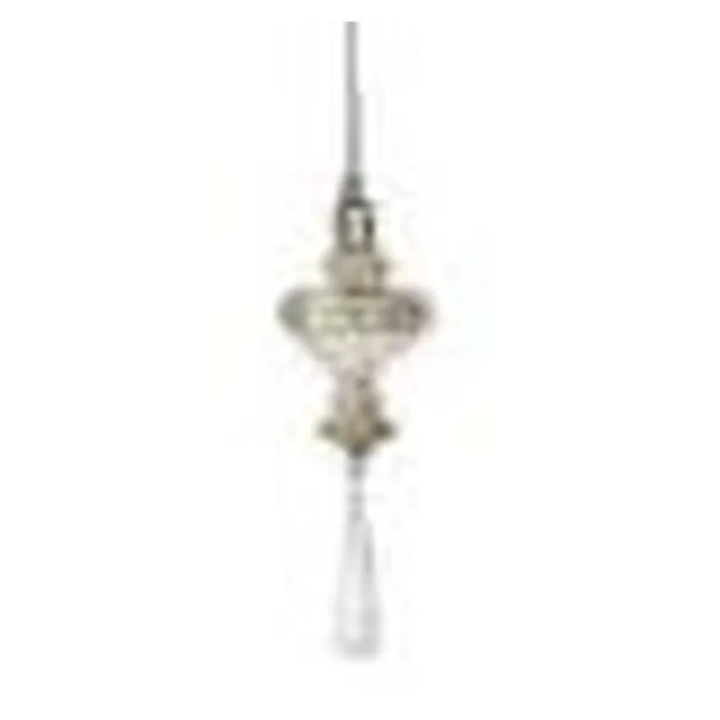 Pendente de Vidro e Metal Cromado Soquete G4 10x35cm - Sindora DCD02039