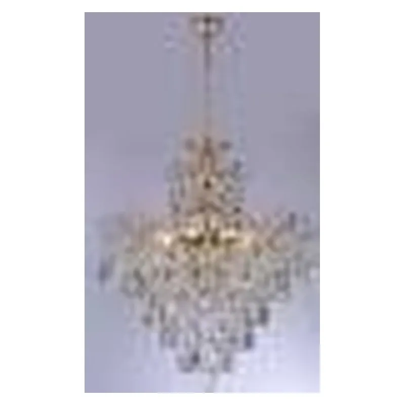Pendente de Cristal e Metal Dourado 8 Lâmpadas E14 60W 60x60cm - Sindora DCD00475