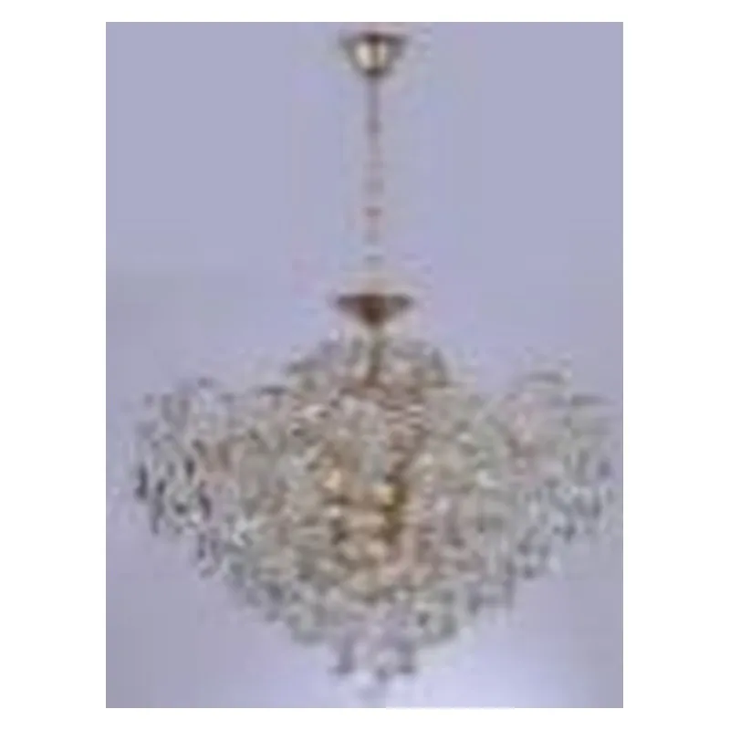 Lustre de Cristal e Metal Dourado 12 Lâmpadas E14 60W 80x80cm - Sindora DCD00476