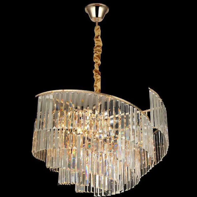 Lustre de Cristal e Metal Dourado 22 Lâmpadas E14 80x50cm - Sindora DCD00490