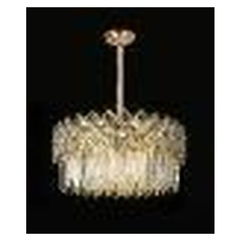 Pendente de Cristal e Inox Dourado 12 Lâmpadas E14 58x29cm - Sindora DCD01002