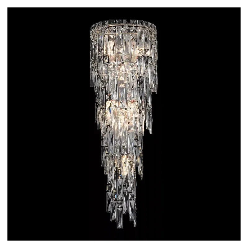 Arandela 27x79CM E14x7 METAL CROMADO+CRISTAL TRANSPARENTE | CANOPLA:50x9,5CM CX:65x32x20CM 9,8KG Sindora DCB00293