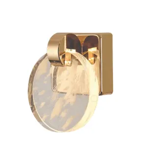 Arandela (CRISTAL NUVEM) 13x13cm 5W 3000K BIVOLT CRISTAL Dourado - Sindora DCB02191