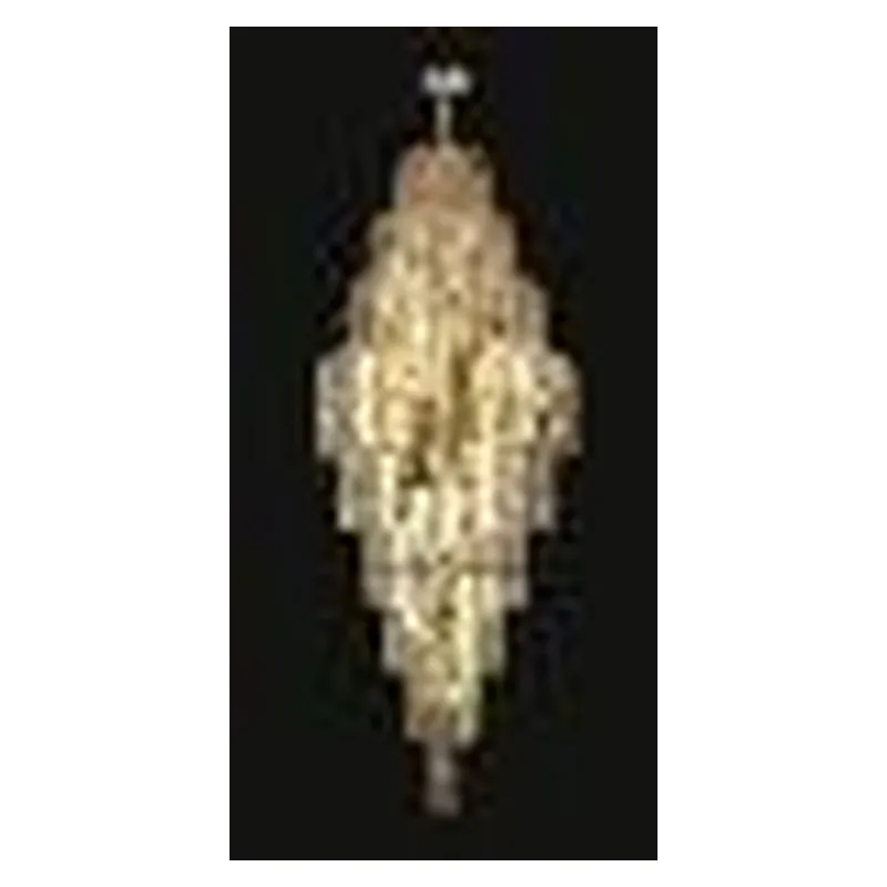Lustre de Cristal e Inox Dourado 30 Lâmpadas E14 60x180cm - Sindora DCD00497