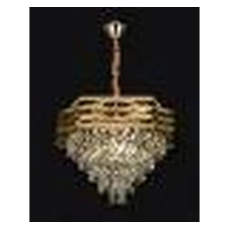 Lustre de Cristal e Inox Dourado 10 Lâmpadas E14 60x45cm - Sindora DCD06501