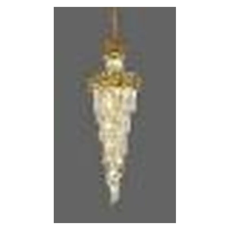 Lustre de Cristal e Inox Dourado 24 Lâmpadas E14 60x180cm - Sindora DCD06504