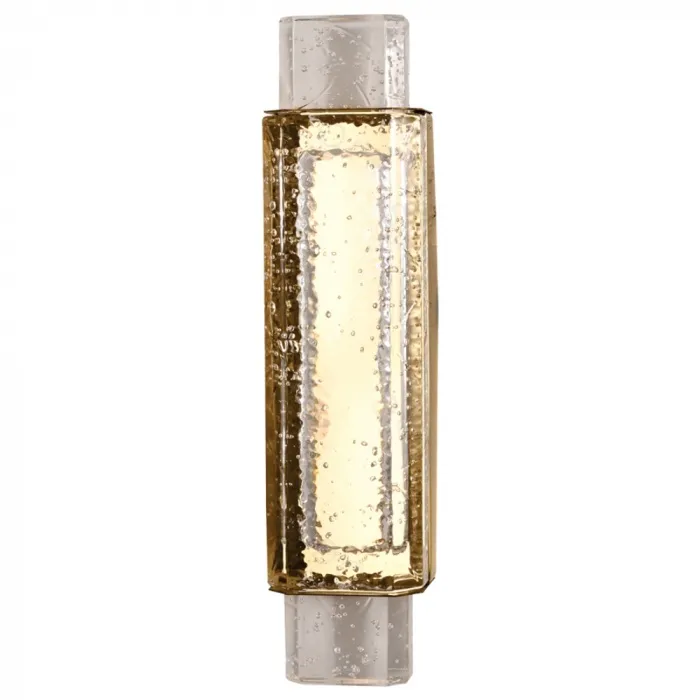 Arandela 10x42CM LED 3+3W 3000K METAL DOURADO+CRISTAL TRANSPARENTE CX:48x21,5x17,5CM 3,5KG Sindora DCB04081