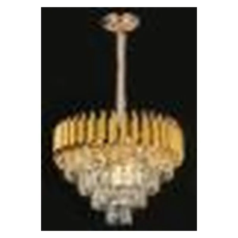 Pendente de Cristal e Metal Dourado 9 Lâmpadas E14 55x33cm - Sindora DCD06510