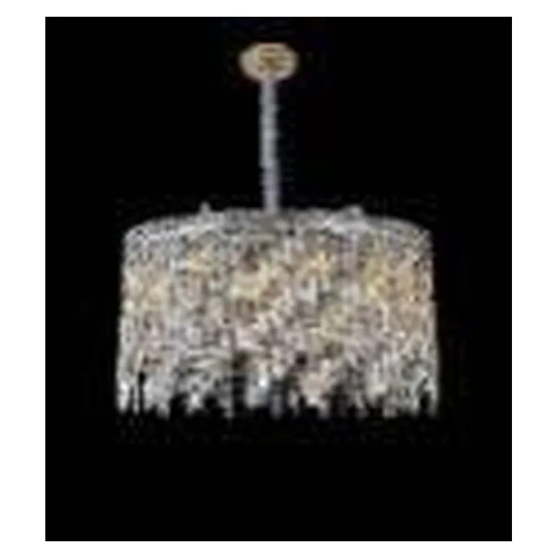 Lustre de Cristal e Metal Cromado 20 Lâmpadas E14 78x45cm - Sindora DCD00295