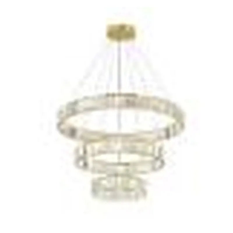 Pendente LED de Cristal e Metal Dourado 76W 3000K Bivolt 20x40x60cm - Sindora DCD02844