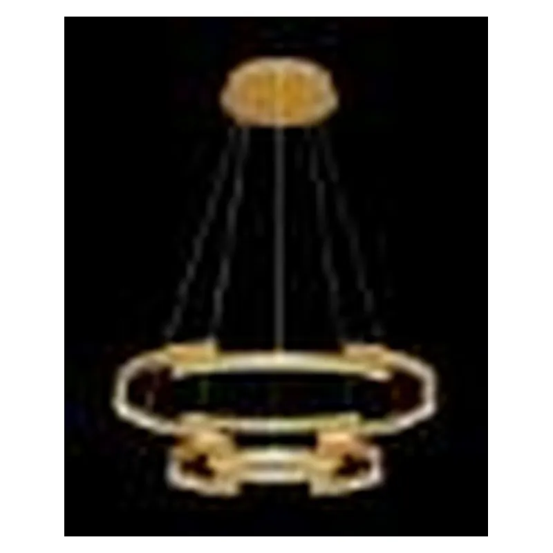 Pendente LED de Alumínio Escovado Dourado e Acrílico 78W 3000K Bivolt 40x60cm - Sindora DCD03158