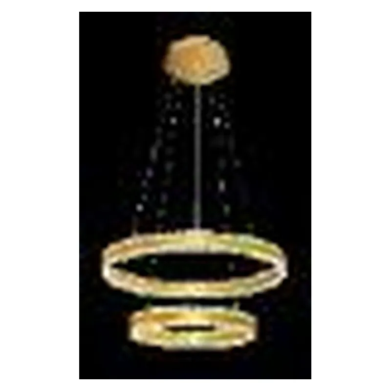 Pendente LED de Metal Escovado Dourado e Acrílico 126W 3000K Bivolt 40x60cm - Sindora DCD03241