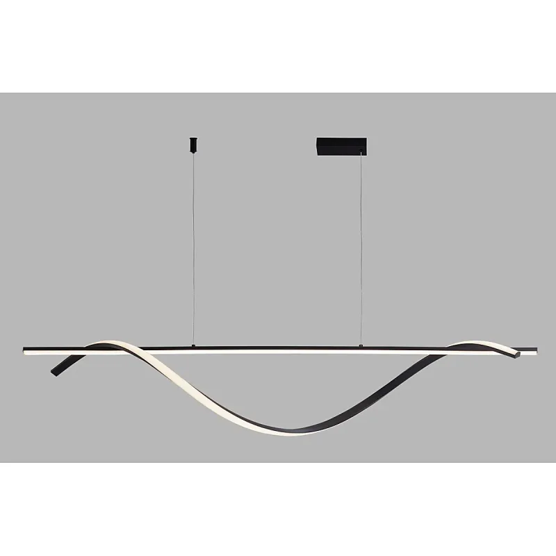 Pendente LED de Metal Preto e Silicone 36W 3000K Bivolt 120x20cm - Sindora QD05378