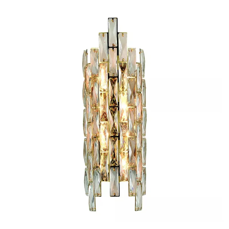 Arandela 15x50CM E14x4 METAL DOURADO+CRISTAL TRANSPARENTE CX:54x16x18CM 2,5KG Sindora DCB02885