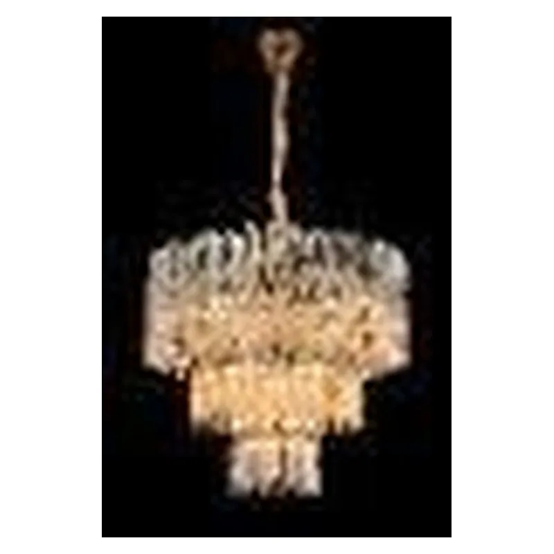 Lustre de Cristal e Metal Dourado 12 Lâmpadas E14 60x45cm - Sindora DCD02869