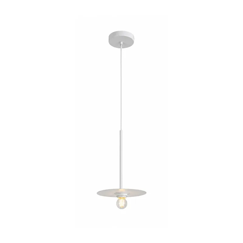 Pendente de Metal Branco 1 Lâmpada E27 20x31cm - Sindora DCD04099