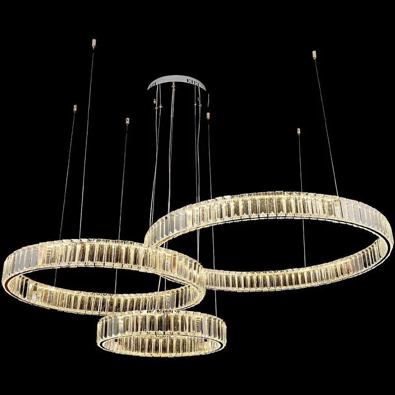 Pendente LED de Cristal e Metal Dourado 112W 3000K Bivolt 39x59x79cm - Sindora DCD02839