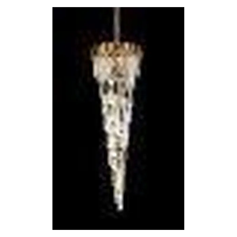 Lustre de Cristal e Metal Dourado 32 Lâmpadas E14 75x240cm - Sindora DCD06522