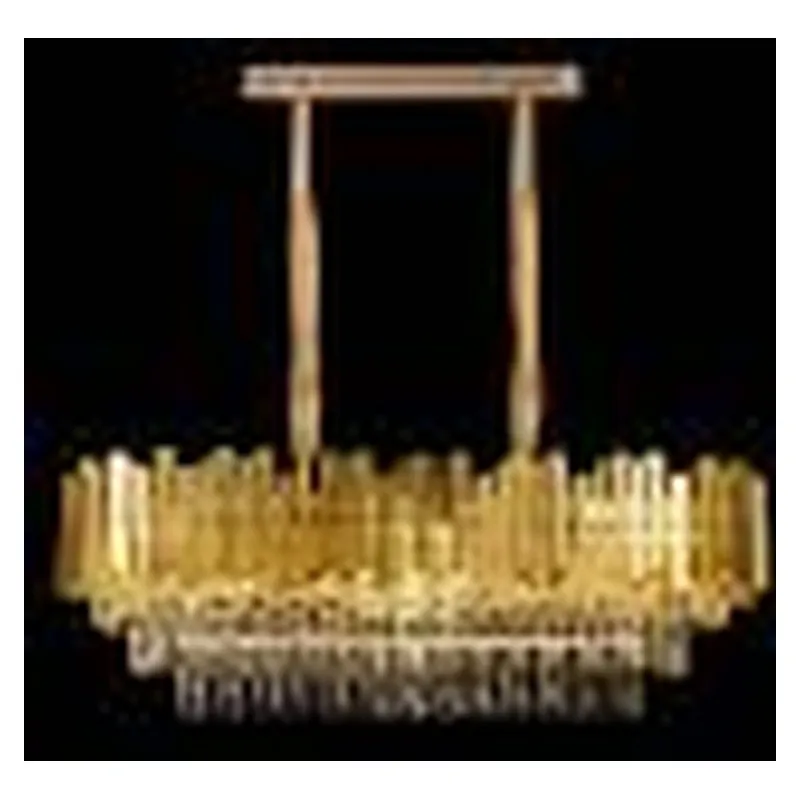 Lustre de Cristal e Metal Dourado 18 Lâmpadas E14 100x35cm - Sindora DCD06539