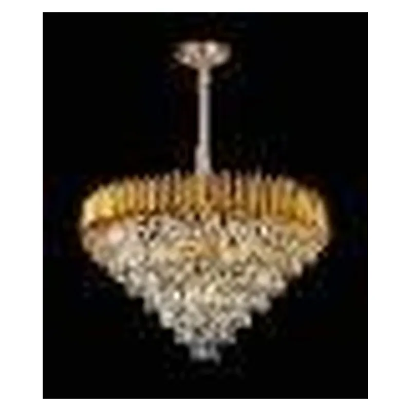 Lustre de Cristal e Metal Dourado 18 Lâmpadas E14 95x48cm - Sindora DCD06544