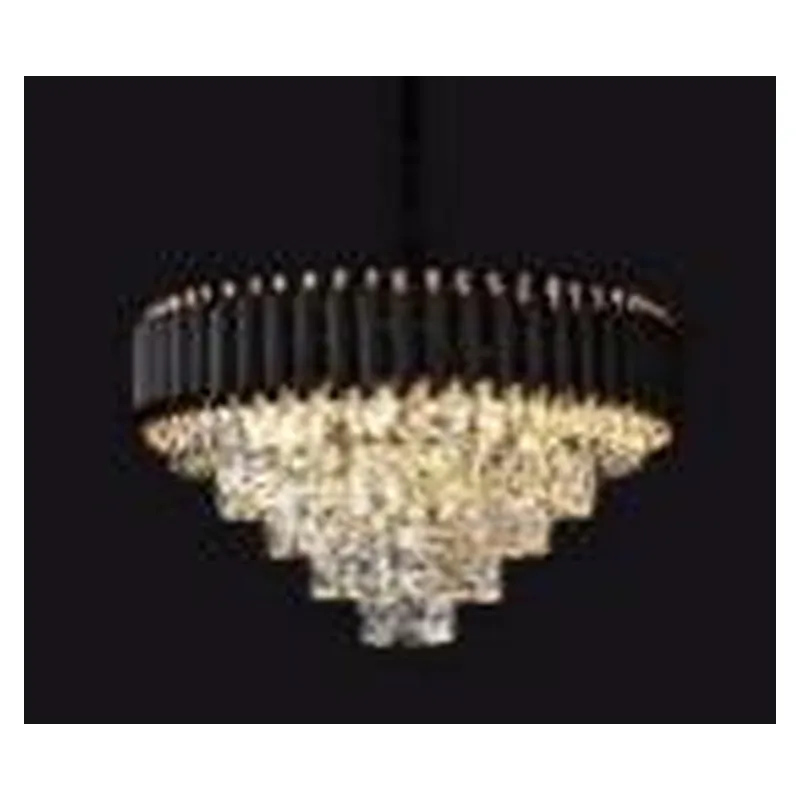Lustre de Cristal e Metal Preto 18 Lâmpadas E14 95x48cm - Sindora DCD06545