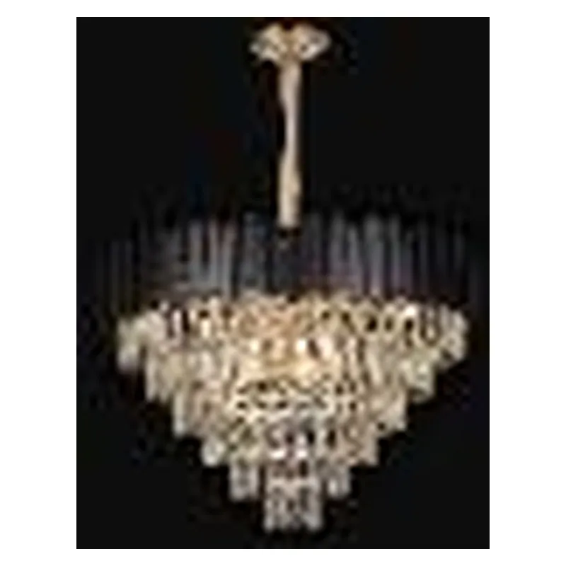 Pendente de Cristal e Metal Preto 15 Lâmpadas E14 72x43cm - Sindora DCD06547