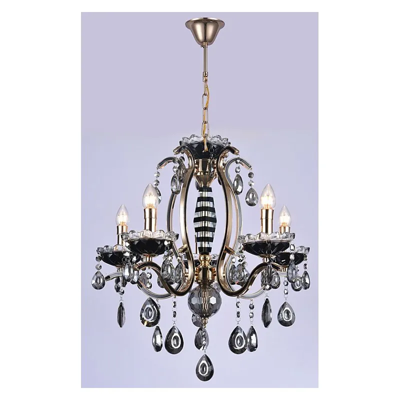 Pendente de Cristal e Metal 5 Lâmpadas E14 60W 50x60cm - Sindora DCD00481-5
