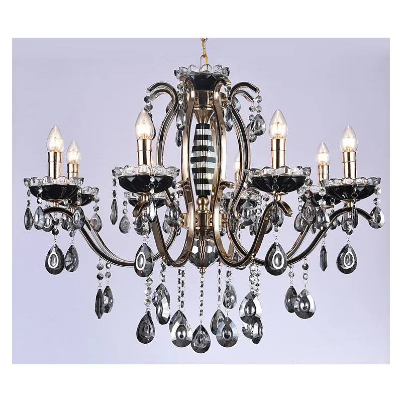 Lustre de Cristal e Metal 8 Lâmpadas E14 60W 75x70cm - Sindora DCD00481-8