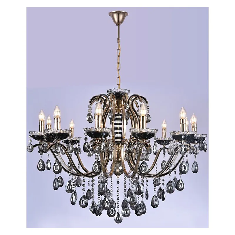 Lustre de Cristal e Metal 12 Lâmpadas E14 60W 90x75cm - Sindora DCD00481-12