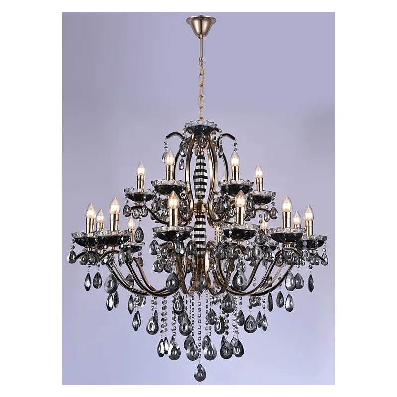 Lustre de Cristal e Metal 18 Lâmpadas E14 60W 100x85cm - Sindora DCD00481-12-6