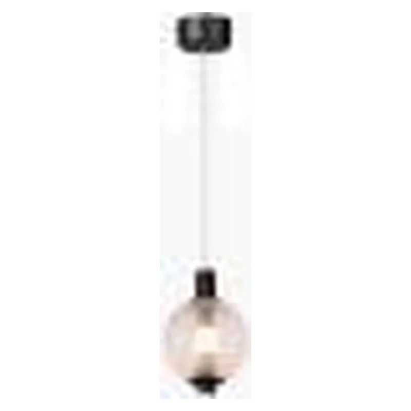 Pendente LED de Vidro e Metal Preto 9W 3000K Bivolt 16cm - Sindora DCD01834