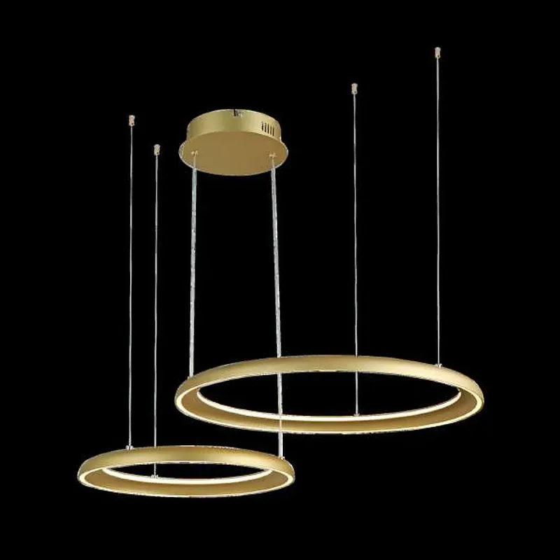 Pendente de Alumínio Dourado e Silicone 119W 3000K Bivolt 40x60cm - Sindora DCD03290