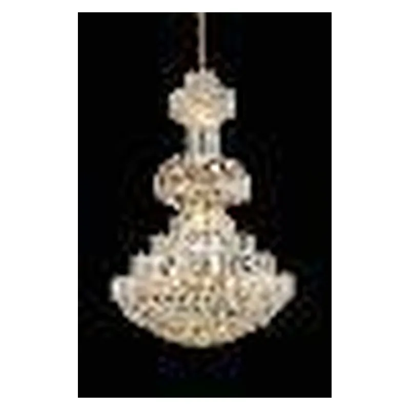 Lustre de Cristal e Metal Dourado 44 Lâmpadas E14 120x180cm - Sindora DCD01013