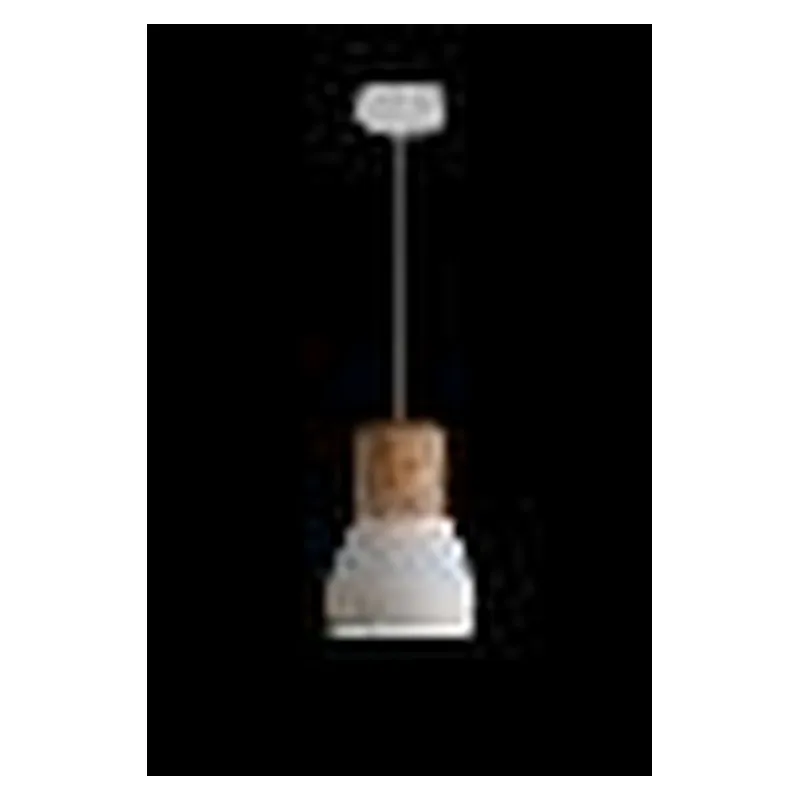 Pendente de Metal e Concreto Branco 1 Lâmpada E27 12x18cm - Sindora DCD02620