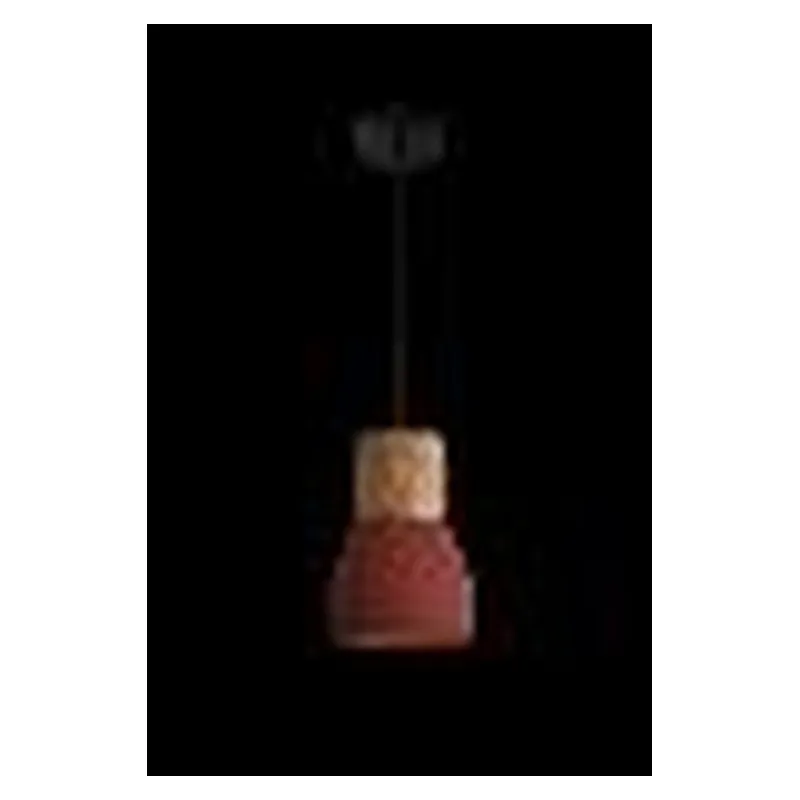 Pendente de Metal e Concreto Vermelho 1 Lâmpada E27 12x18cm - Sindora DCD02621