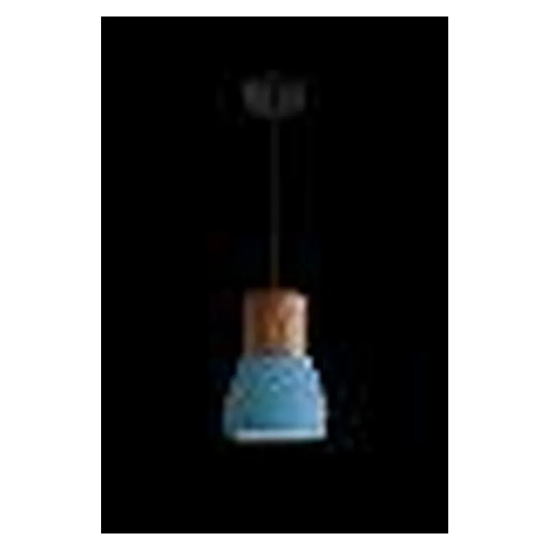 Pendente de Metal e Concreto Azul 1 Lâmpada E27 12x18cm - Sindora DCD02622
