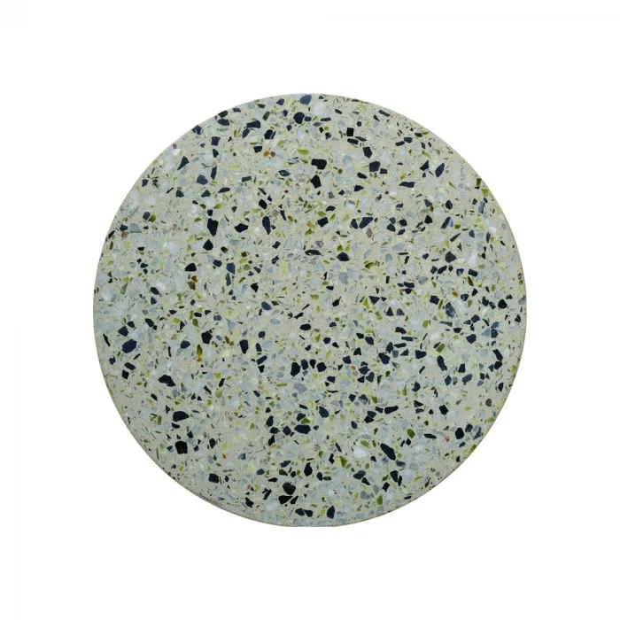 Arandela Ø24x4CM 5W 350LM 3000K BIVOLT METAL+CONCRETO COM PEDRA | CANOPLA:12CM CX:32x32x12,5CM 1,6KG Sindora DCB02628