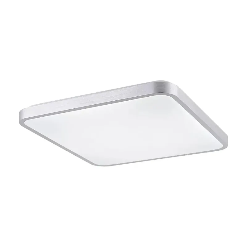 Plafon 49x49x5CM 45+45W 4500LM 3000K 4000K 6000K BIVOLT METAL PRATA+ACRILICO CX:54x54x9CM 1,9KG Sindora DCX02320