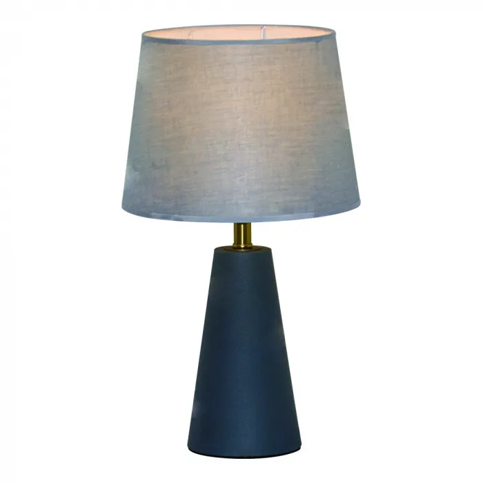 Abajur de Metal Cinza com Cúpula de Linho Cinza 1 Lâmpada E27 25x43cm - Sindora DCT00537