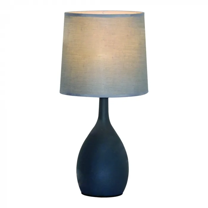 Abajur de Metal Cinza com Cúpula de Linho Cinza 1 Lâmpada E27 20x40cm - Sindora DCT00540