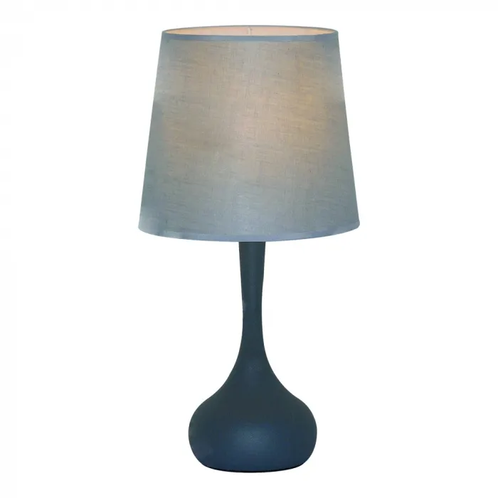 Abajur de Metal Cinza com Cúpula de Linho Cinza 1 Lâmpada E27 23x45cm - Sindora DCT00543