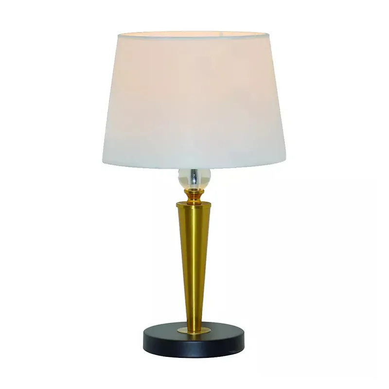 Abajur de Metal Preto com Cúpula de Linho Bronze 1 Lâmpada E27 25x47cm - Sindora DCT00547