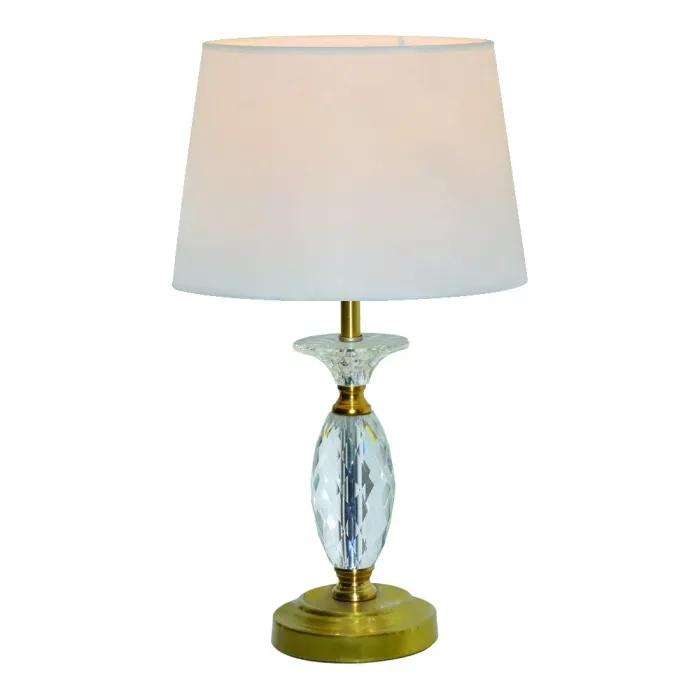 Abajur de Metal Bronze com Cúpula de Linho Branca 1 Lâmpada E27 25x48cm - Sindora DCT00548