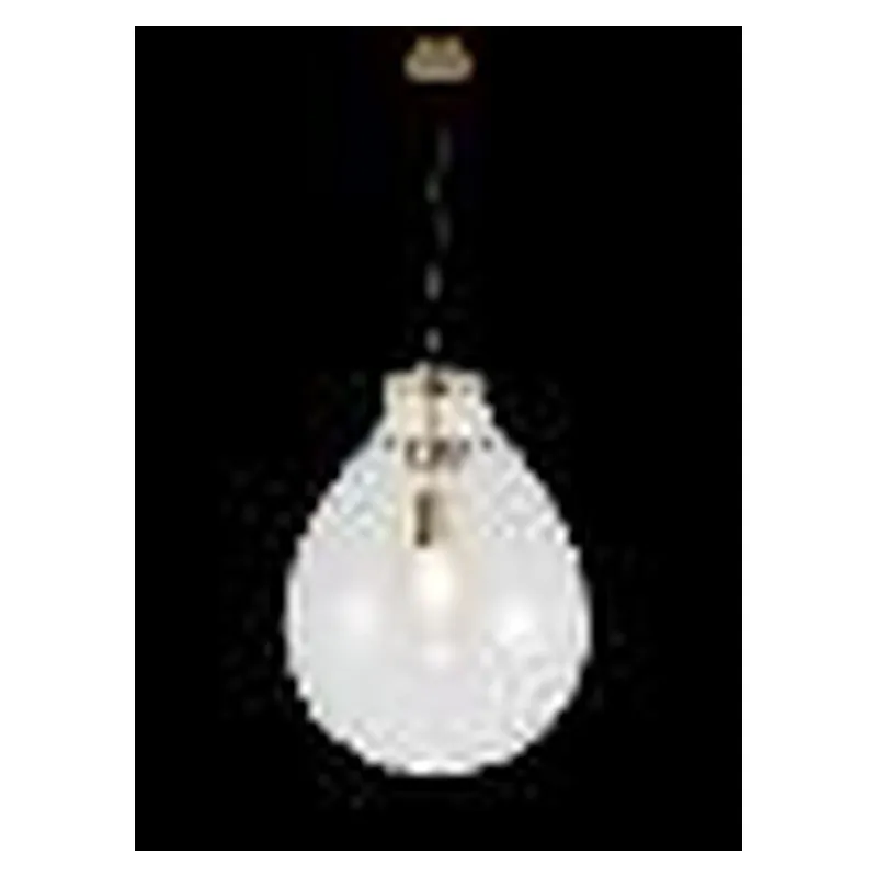 Pendente de Vidro Transparente e Metal Bronze 1 Lâmpada E27 22x52cm - Sindora DCD04129