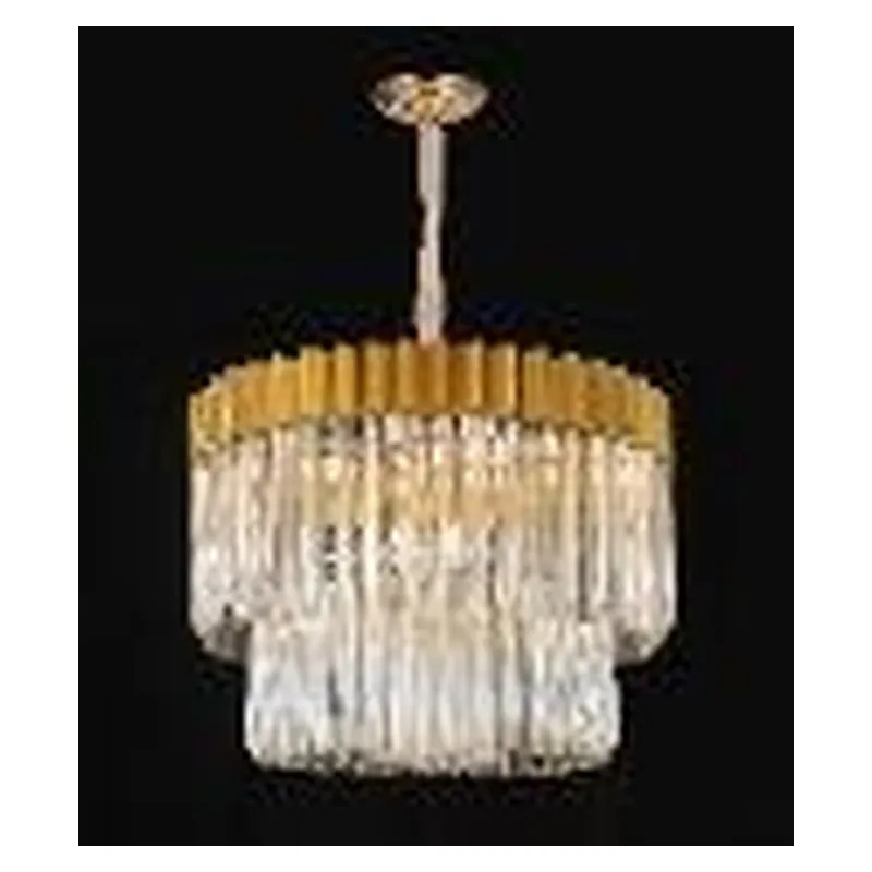 Pendente de Cristal e Metal Dourado 11 Lâmpadas E14 58x45cm - Sindora DCD01018