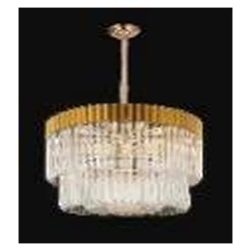Lustre de Cristal e Metal Dourado 18 Lâmpadas E14 80x45cm - Sindora DCD01019
