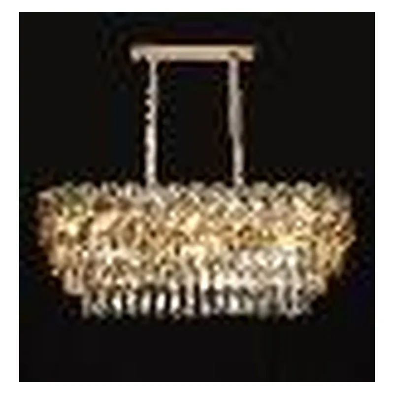 Lustre de Cristal e Inox Dourado 10 Lâmpadas E14 76x30cm - Sindora DCD01038