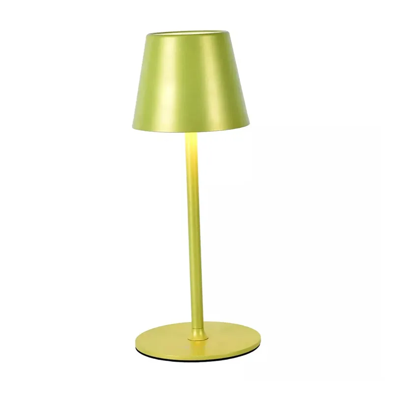 Abajur Sem Fio Recarregável USB de Metal Dourado e Acrílico 3W 2 Temperaturas (3000K/6500K) Dimerizável 12x30cm - Sindora DCT02510